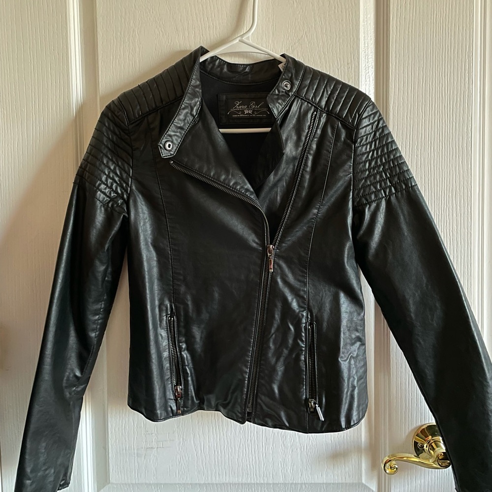 Zara girls faux leather jacket